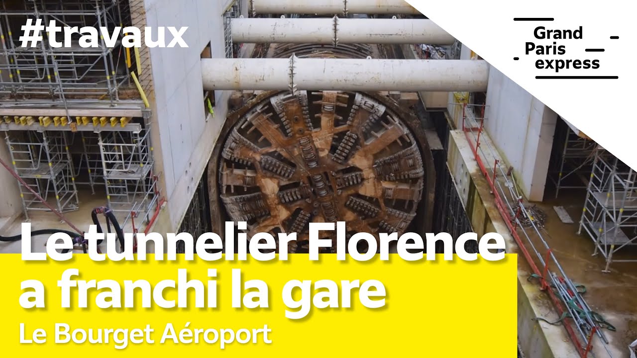 Gare Le Bourget Aéroport - Le tunnelier Florence a franchi la gare
