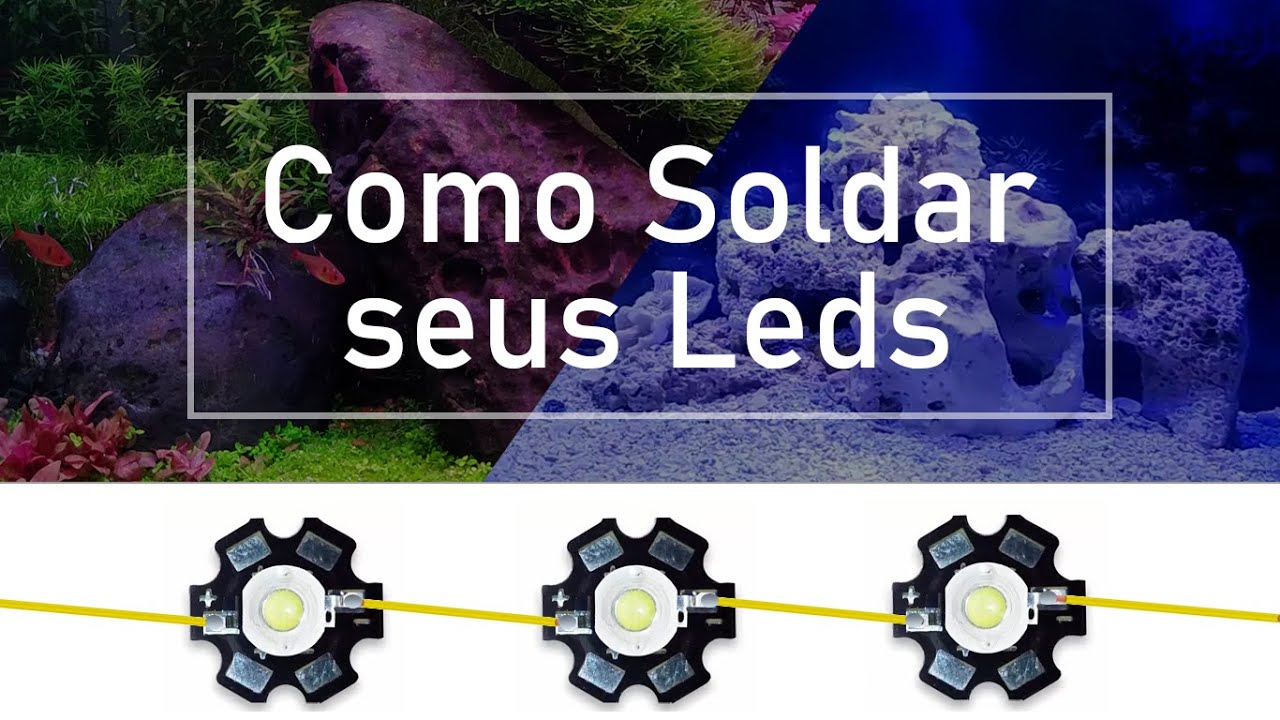 Ligação em 12 Volts (3 leds + 1 Resistor). Aula de como fazer sua luminária caseira para aquário.