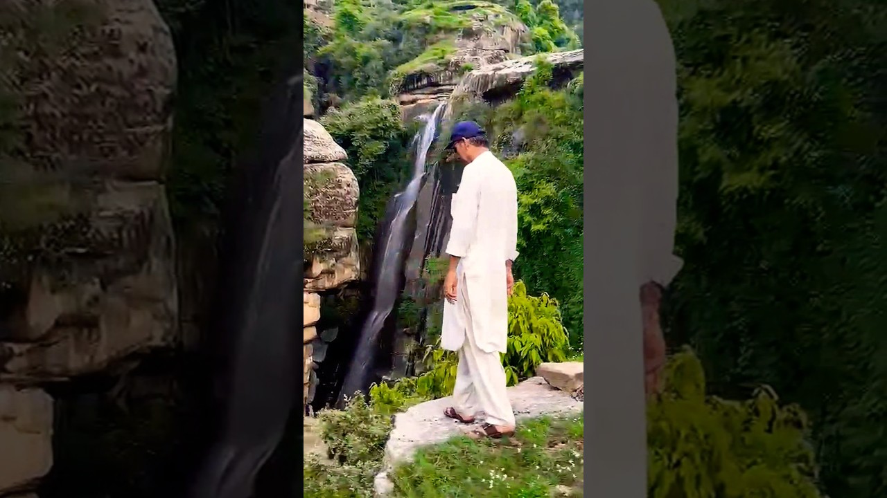 🌈🌊The best  waterfall swat valley hiking #nature #music #travel #swatvalley #sultaneroom #love 2025