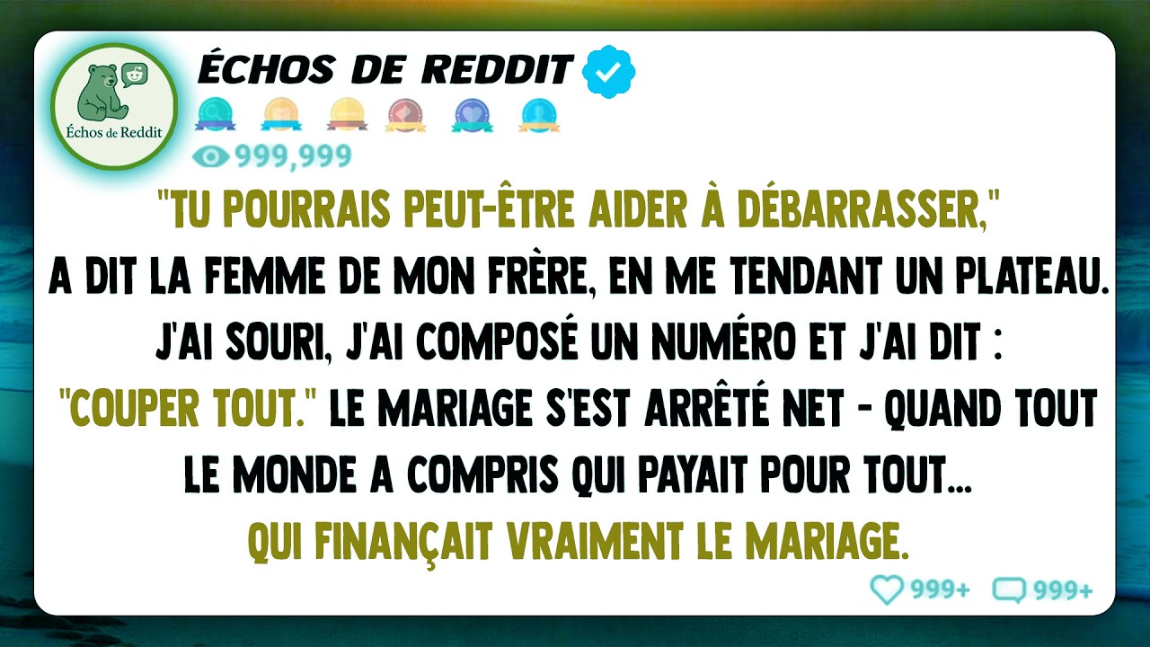 Ils m'ont dit de « donner un coup de main dans la cuisine » - alors j'ai interrompu le mariage de...