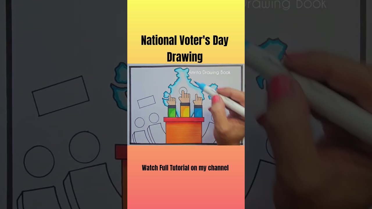National Voter's Day Drawing Easy | Voter's Awareness Poster | मतदाता जागरुकता अभियान पर Drawing