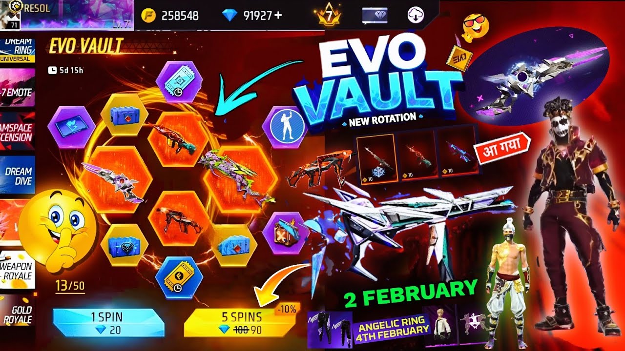 Next Evo Vault Event Free Fire🔥🤯2026 *100% CONFIRM*| 2 February Month Evo Vault Event M1887 Gun Skin