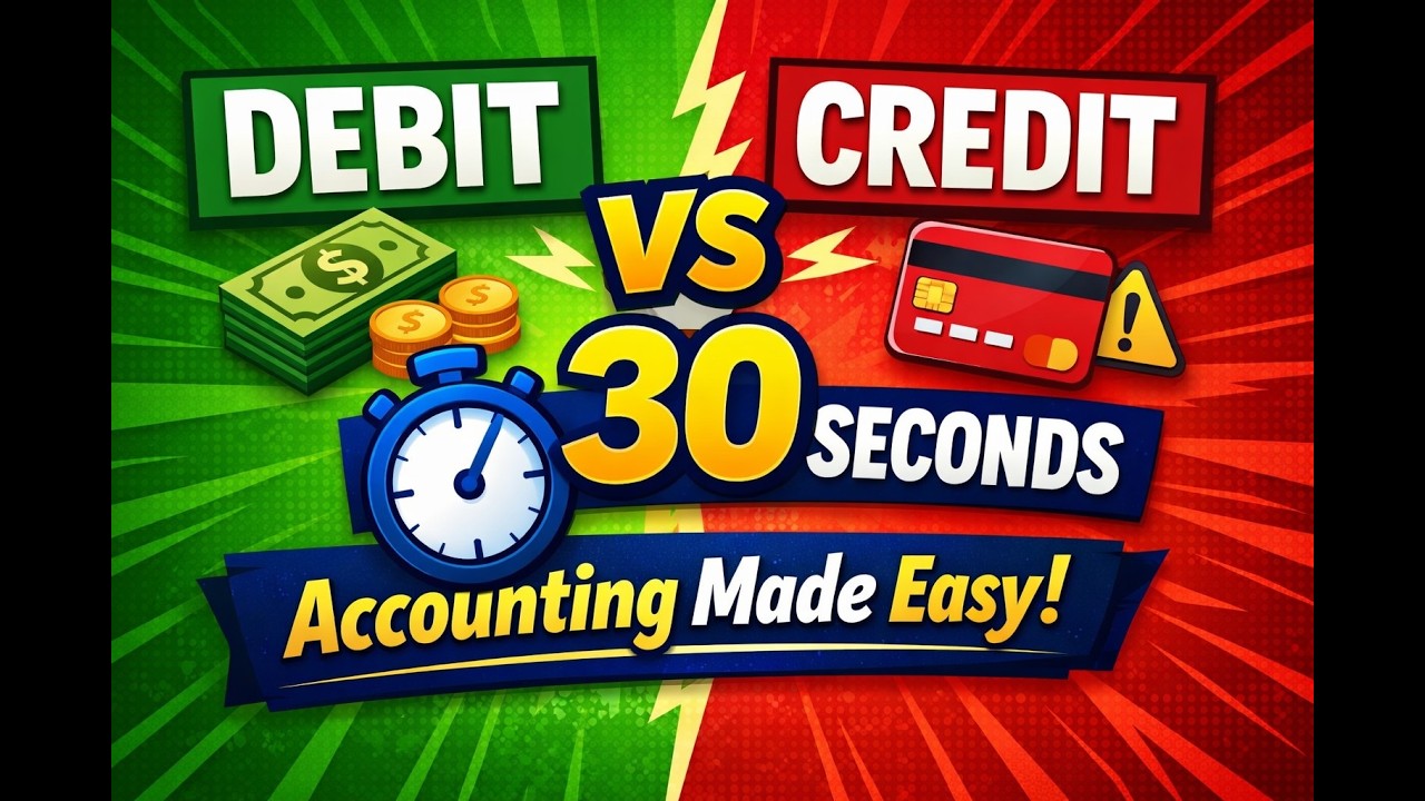 Assets vs Liabilities + Debit Credit in 30 Seconds in English