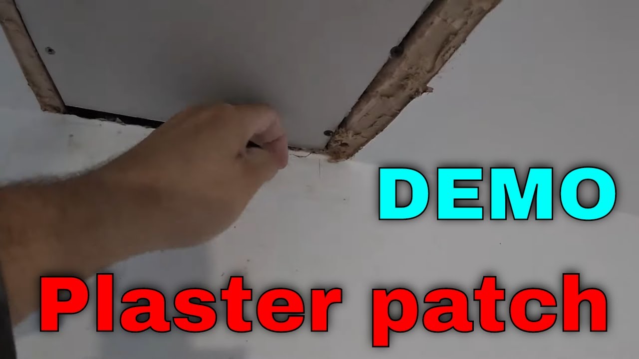 HOW TO PATCH CEILING & PLASTER PLASTERBOARD (PATCH SKIMMING DEMO)  SCRIM, HALF TIME USED