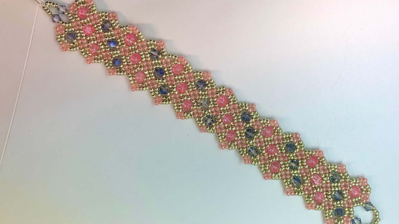 Double Netted Bracelet 💎 #beadedbracelet #beadingtutorial #diy