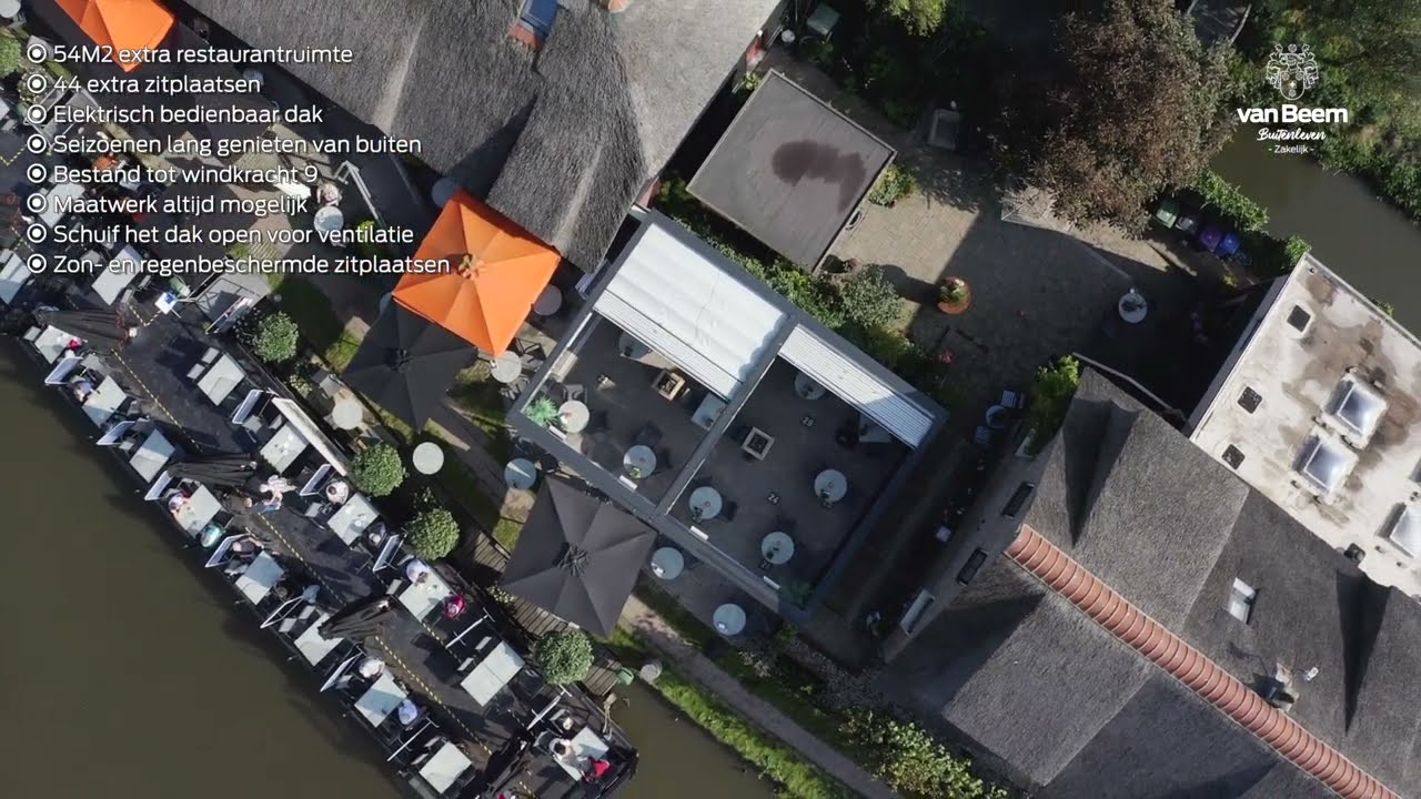 Overkapping met vouwdak bij Brasserie Vlietzicht | Van Beem Buitenleven Zakelijk