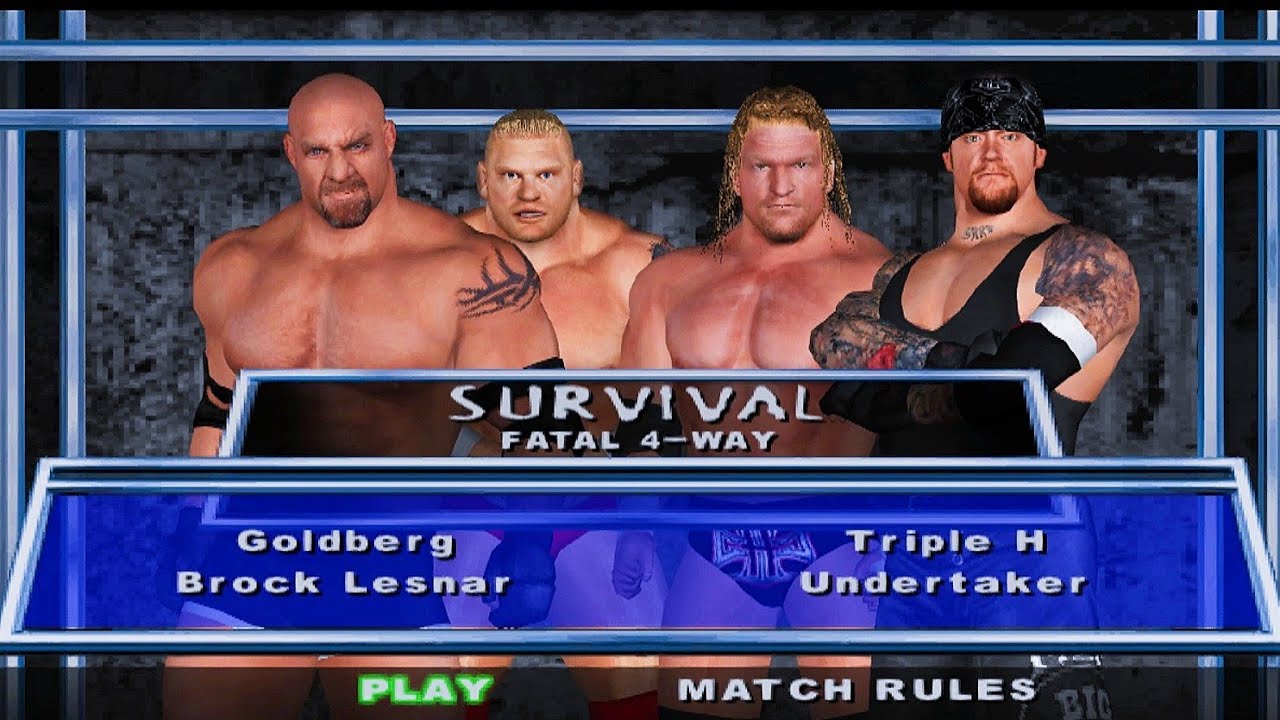 Goldberg Vs Brock Lesnar vs Triple H vs Undertaker WWE Smackdown HCTP Ultimate edition 