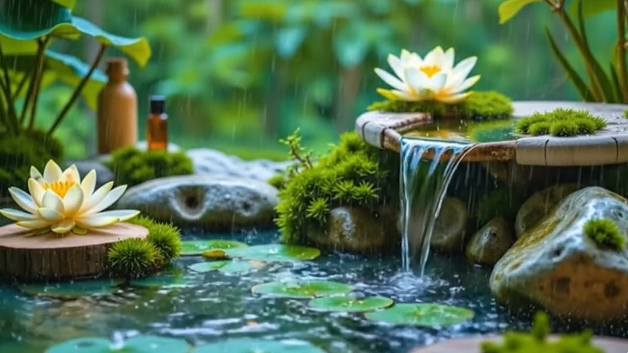 Relaxing Piano Music & Relaxing Music for Stress Relief & Deep Sleep - The sound of rain and water