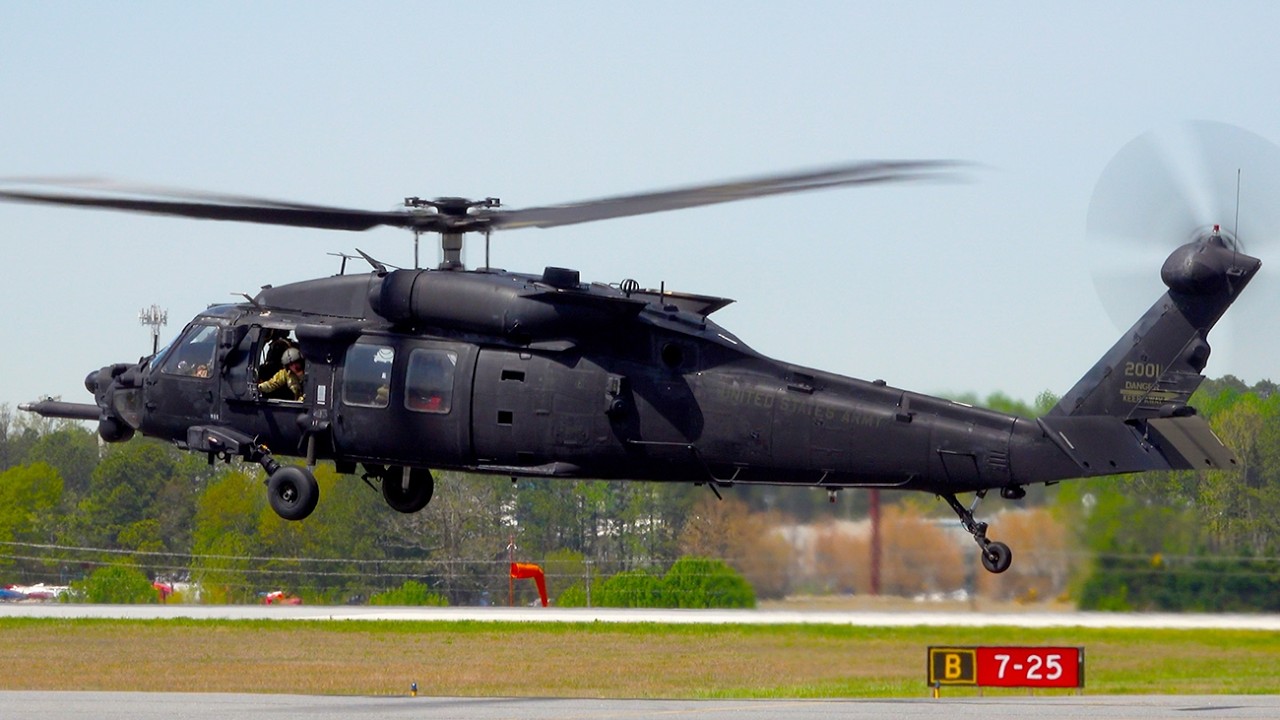 MH-60M Special Ops Helicopter &ndash;  Startup & Low Takeoff Shot