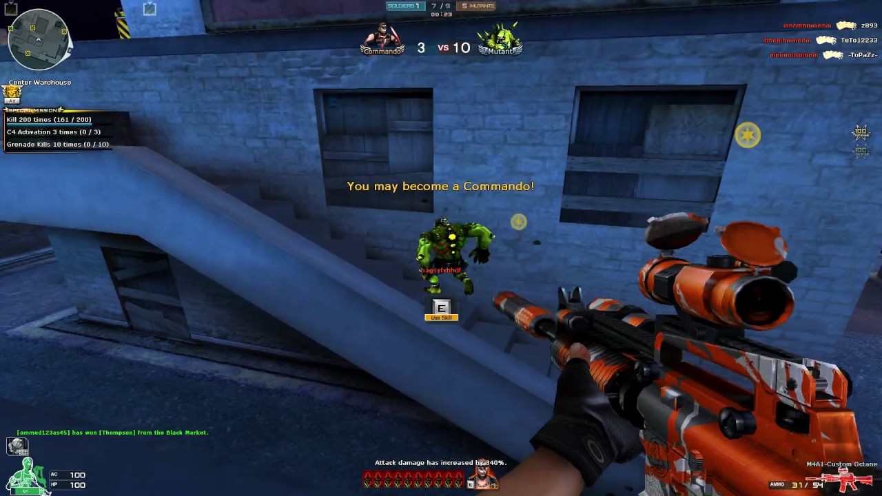 Crossfire NA and UK 2.0 game-play: M4A1-Custom Octane in Hero Mode X (Zombie v4)