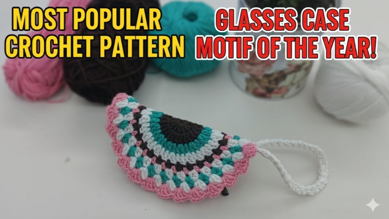 So way! The Most Popular Crochet Glasses Case Motif of the Year! #trending 