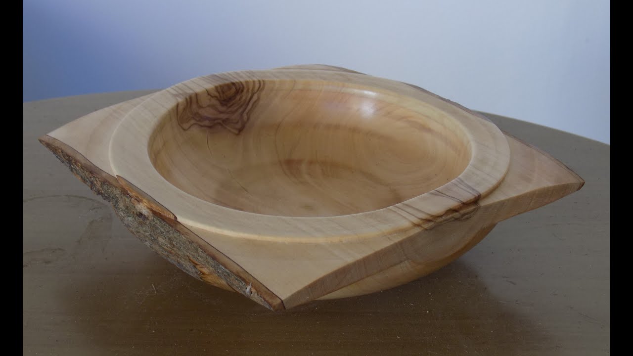 Olive live edged winged bowl