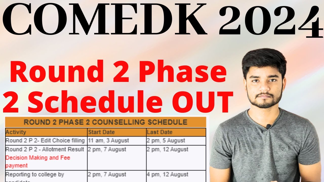COMEDK Round 2 Phase 2 Date OUT - Good News Cutoff Will Decrease