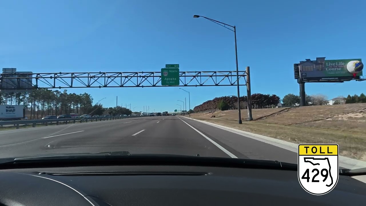 DriveAlong Videos - Driving along Toll 429 from Walt Disney World to Mount Plymouth, FL via I4 West