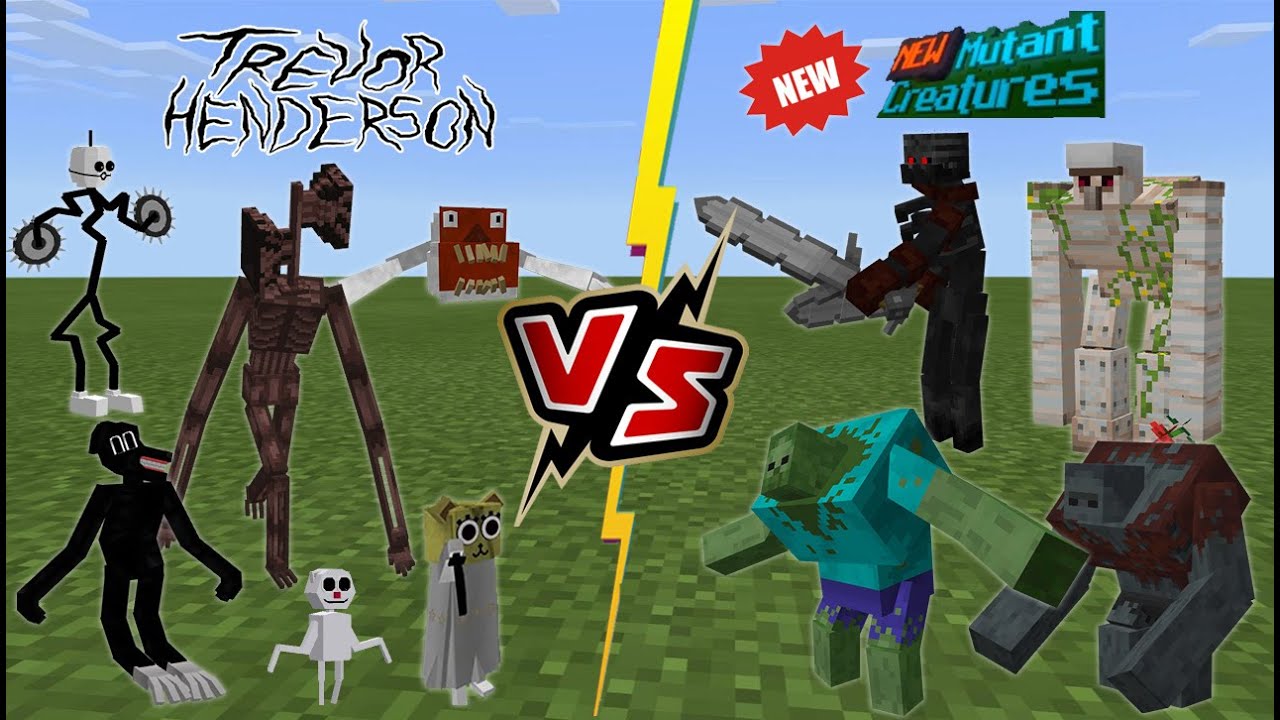 NEW Minecraft Mutant Creatures VS Trevor Henderson Creatures [MUTANT CREATURE BATTLE]