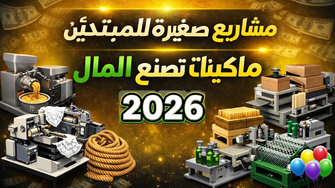 لن تصدق هذه المشاريع 17 مشروع صغير مربح 2026 برأس مال بسيط (ماكينات تصنع المال)