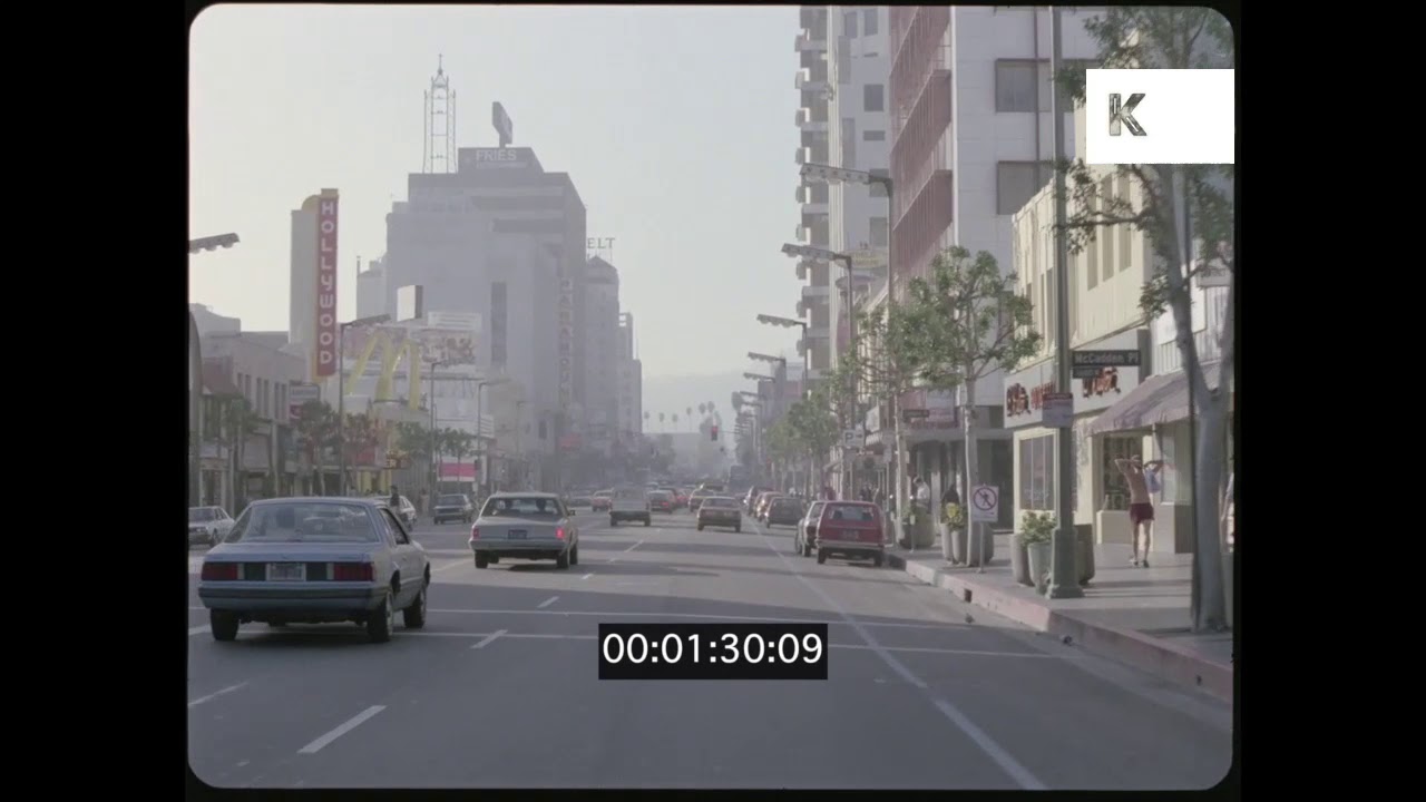 1980s, 1990s Driving POV on Hollywood Boulevard, 35mm