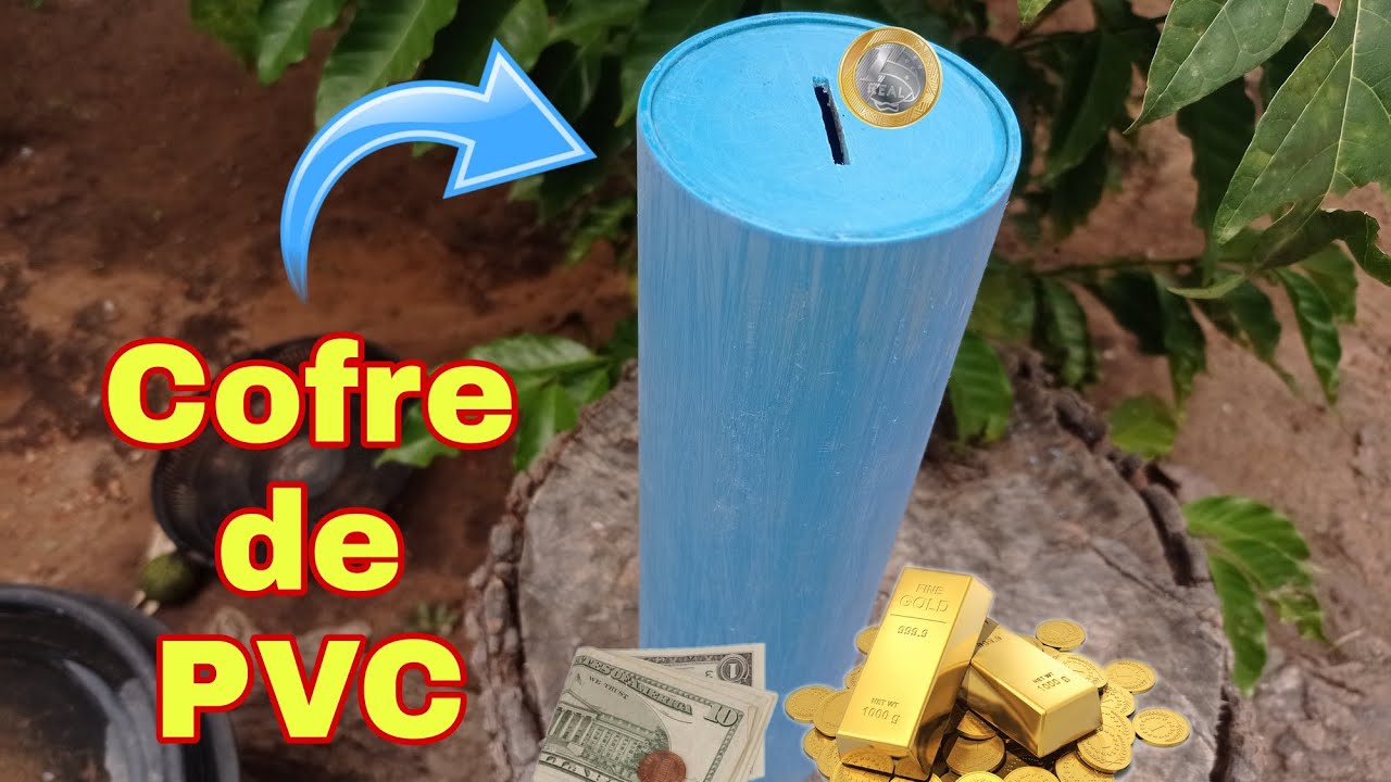 Como fazer cofrinho com tubo de PVC - passo a passo