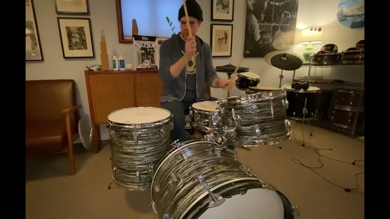 Sound sample of recently acquired 1967 Ludwig Black Oyster Pearl kit 20/12/16