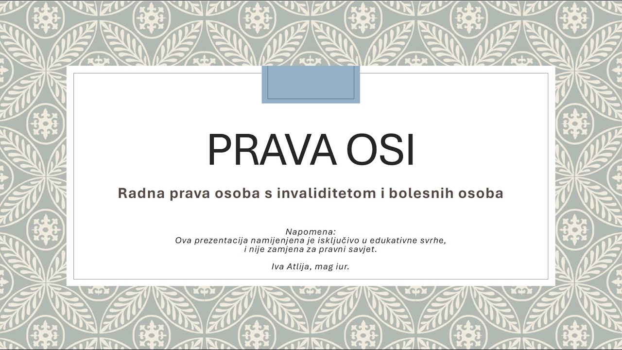 Predavanje ”Radna prava osoba s invaliditetom”, 10.4.2025.