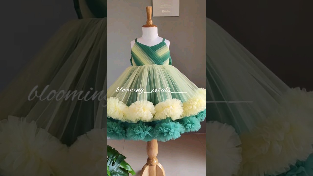 ruffled ball gown / layer frock/ cutting and stitching