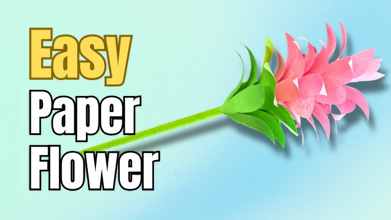 How to Make a Paper Flower Step by Step | Easy DIY Pink Flower Tutorial