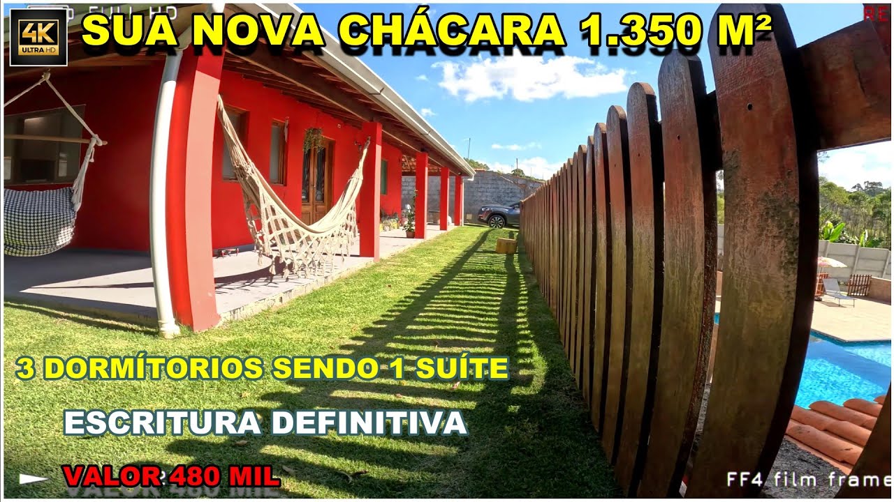 (L163)😱 Olha Essa Ch&aacute;cara!1.350m&sup2; &bull; 3 Quartos &bull; Aceita Permuta , $ 480 mil ibi&uacute;na sp