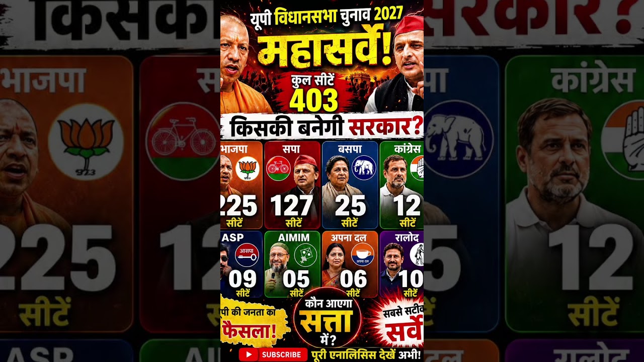 UP Assembly Election 2027: 403-Seat Mega Battle 😱 BJP 300+ or PDA 200+? Latest Opinion Poll