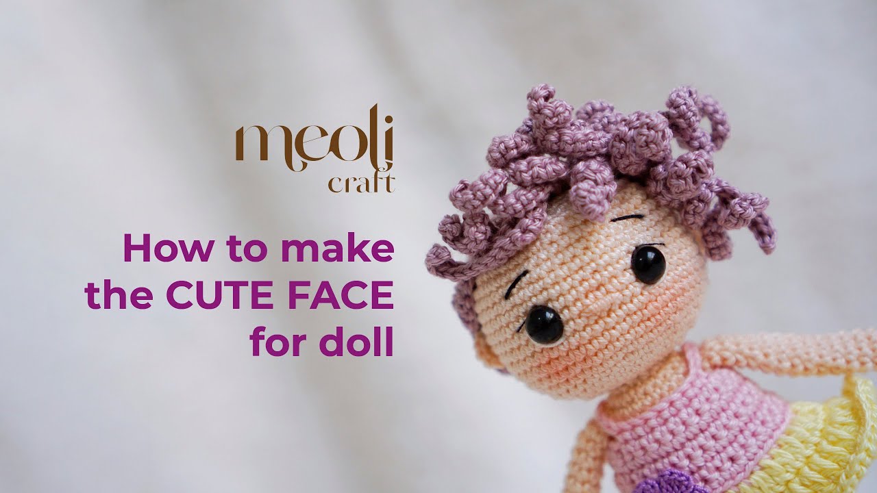 How to make the cute face for amigurumi doll