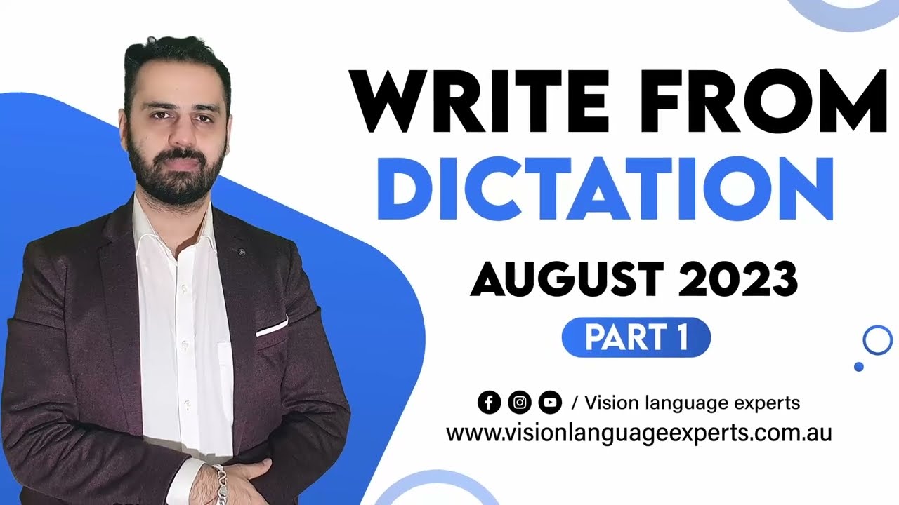 PTE Write From Dictation | Exam Predictions August 2023 - Vision Language