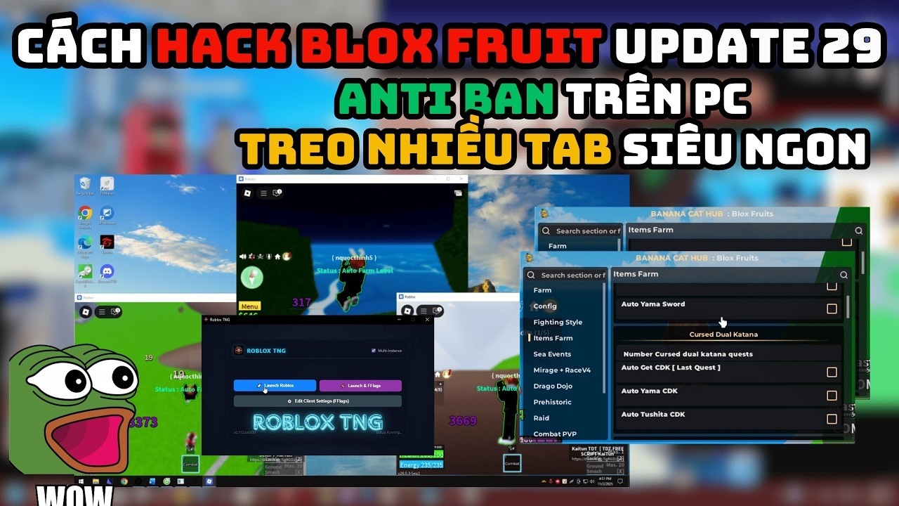 C&aacute;ch Hack Roblox - Treo Nhiều Tab Acc C&ugrave;ng L&uacute;c Tr&ecirc;n PC Treo 24/24 D&ugrave;ng Banana Hub Cho NewBie !!!