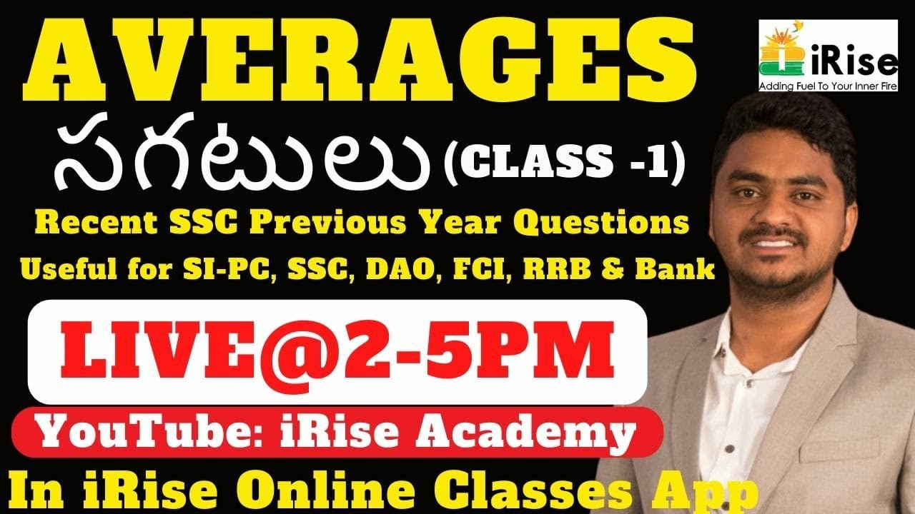 Averages (Recent SSC Previous Questions) Live By Rajashekhar sir
