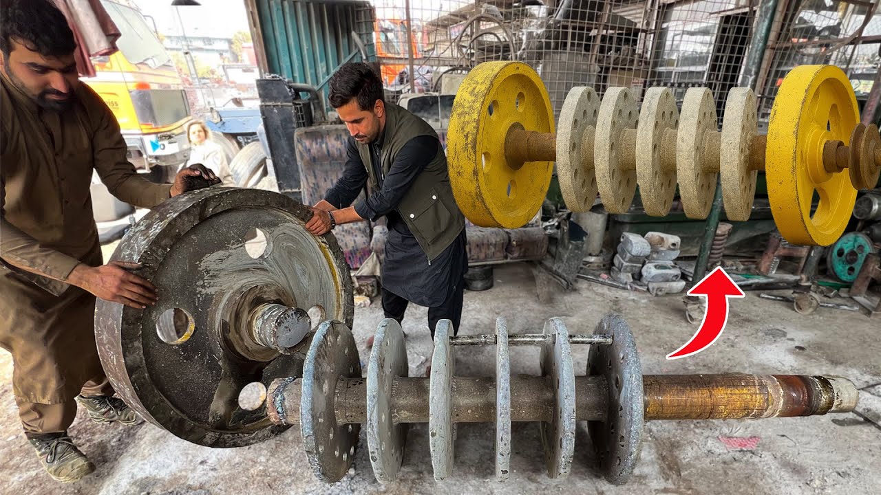 How Experts Rebuilt a Completely Broken Stone Crusher Shaft | Unbelievable Factory Restoration