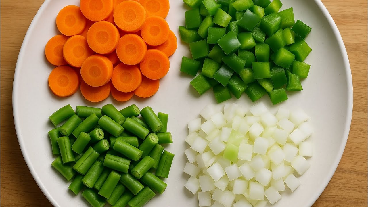HOW TO SLICE FRIED RICE INGREDIENTS LIKE A PRO!“