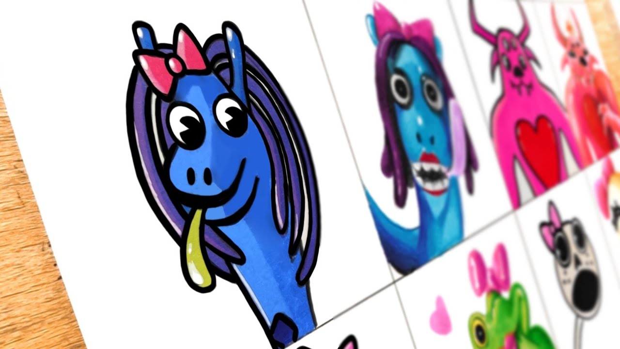 Drawing New Monsters Cartoon vs Realistic [ Garten Of Banban 4 ]