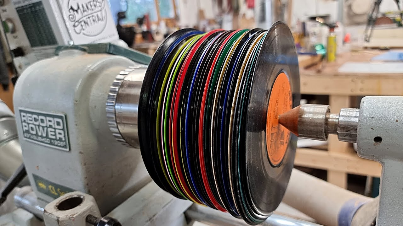 Woodturning -  All My Parents Vintage Vinyl Records !