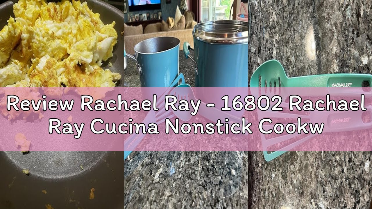 Review Rachael Ray - 16802 Rachael Ray Cucina Nonstick Cookware Pots and Pans Set, 12 Piece, Sea Sal