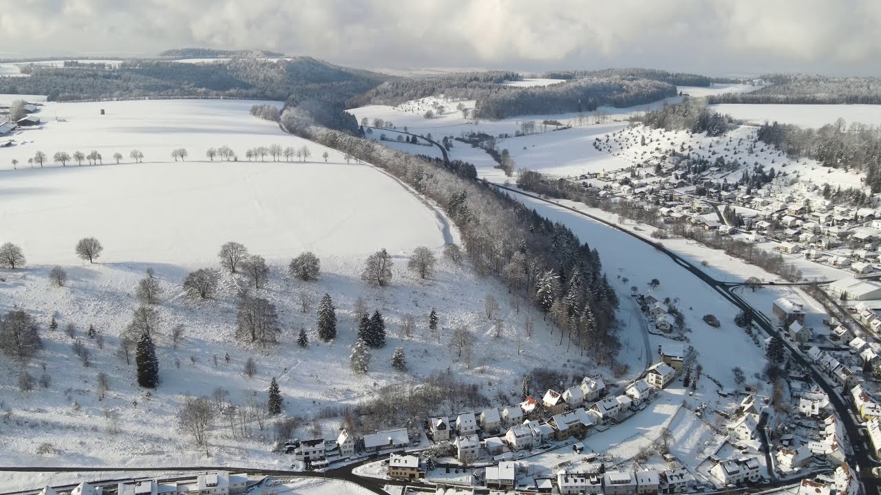 (4K) Part 2 - Albstadt in winter from above