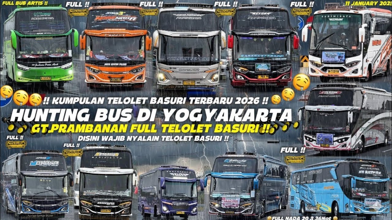 HEBOH‼️ KUMPULAN BUS TELOLET TERBARU DI JOGJA BANYAK ARTIS BUS!! FULL BASURI CORONG ATAS 🥳🤯