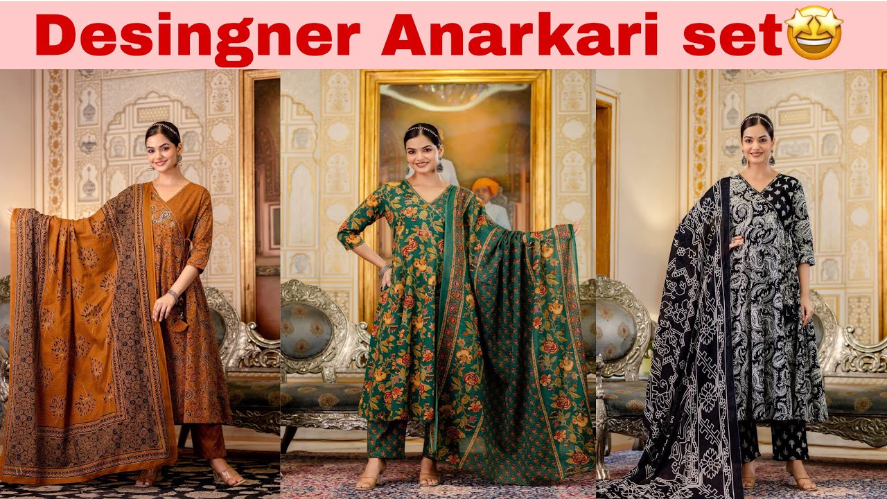 ✨Designer Anarkari Pair with Beautiful Angrakha Pattern✨Premium Cotton🤩38 to 46💫For Order 9904399388