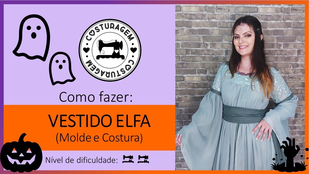 VESTIDO ELFA - MOLDE E COSTURA - COSTURAGEM  [HALLOWEEN]