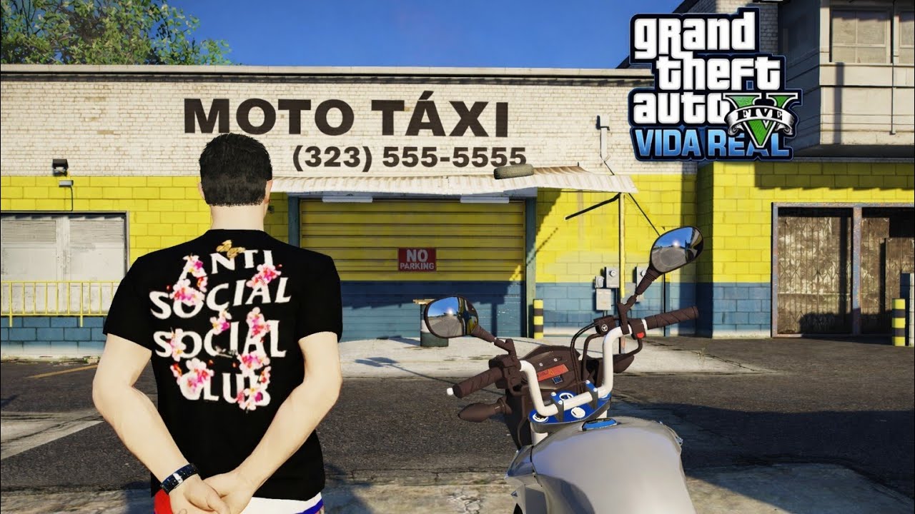 GTA V: VIDA REAL - ESTOU FAZENDO BICO DE MOTO TAXI! EP.09