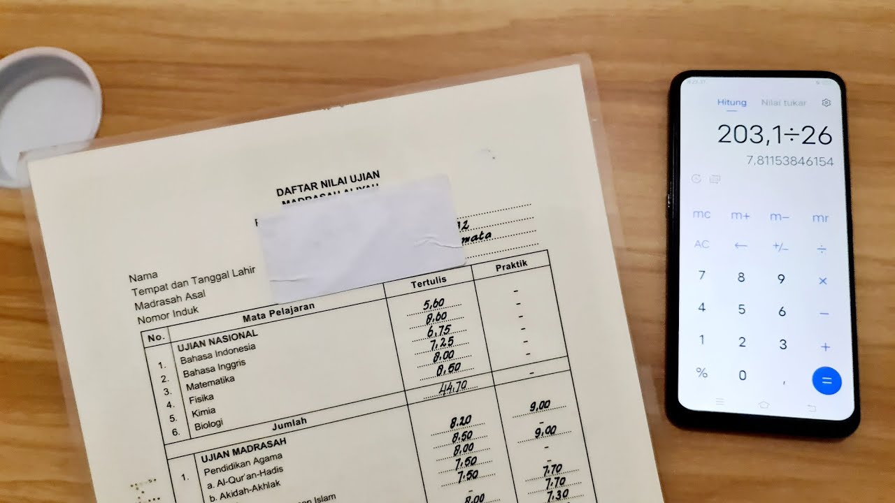 CARA HITUNG NILAI RATA RATA IJAZAH SMA YANG MEMILIKI NILAI PRAKTIK