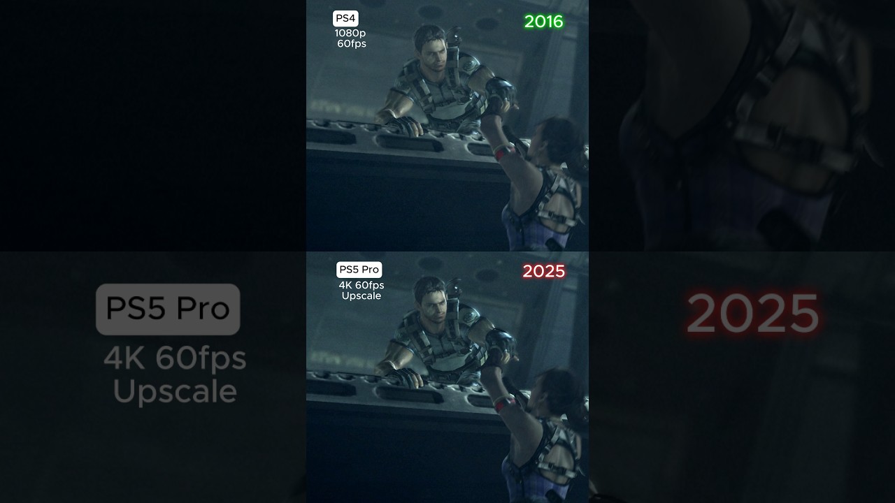 RESIDENT EVIL 5 PS5 PRO VS PS4 Graphics Comparison #residentevil5 #ps5pro #shorts