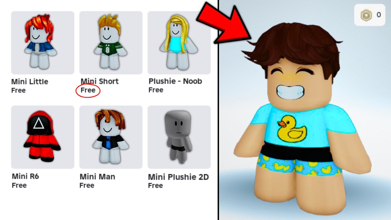 6 MINI AVATAR DE GRAÇA NO ROBLOX!🔥 *códigos vazados para ficar pequeno*