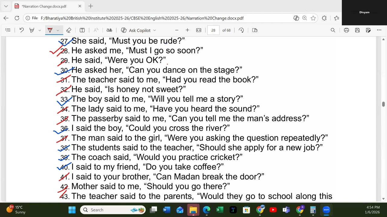 BBI Narration Change Day 4 Part II