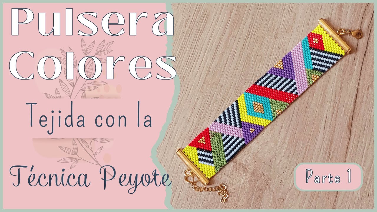 Pulsera colores tejida con miyuki técnica peyote  Parte 1