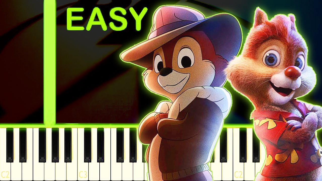 Chip 'n Dale Rescue Rangers Movie Theme Song - EASY Piano Tutorial