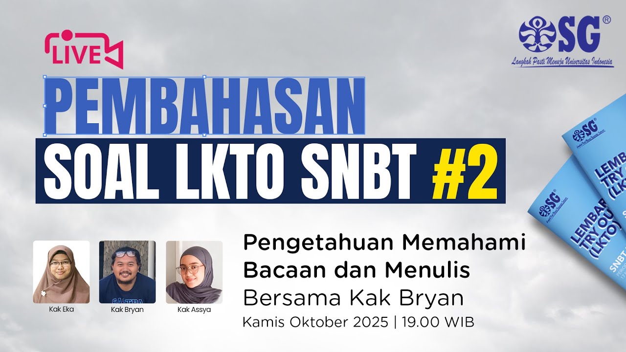 🔴[LIVE] PEMBAHASAN SOAL LKTO SNBT 2 | PENGETAHUAN MEMAHAMI BACAAN DAN MENULIS