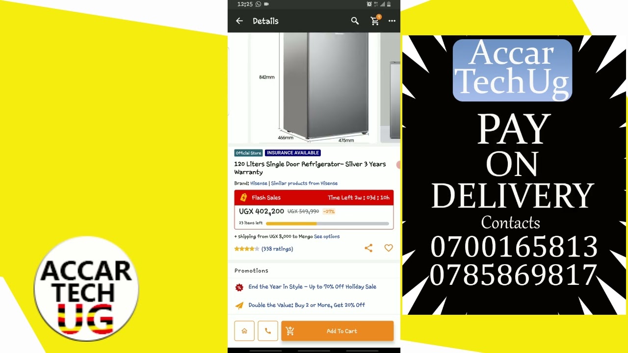 CHECK OUT THE AFFORDABLE PRICE OF HISENSE 120 LITERS SINGLE DOOR REFRIGERATOR